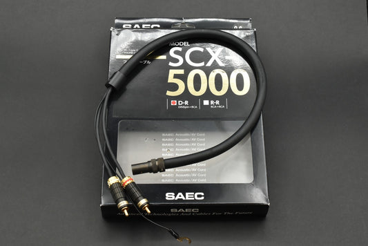 SAEC SCX-5000 D-R Tonearm Phono Cable – PC-Triple C (DIN 5-Pin to RCA,0.6m)