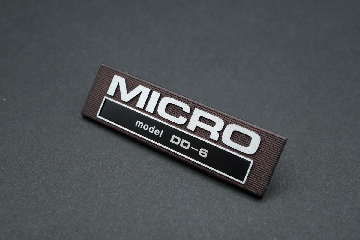 Micro Seiki DD-6 Turntable Model Badge / Emblem